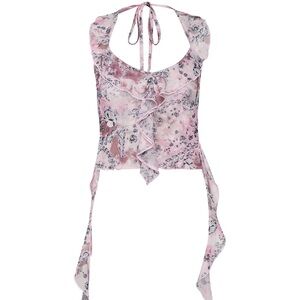 I.AM.GIA Pink Bling Rhinestone Halter Top XS